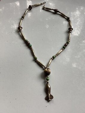 Native American cool bead and fish necklace.